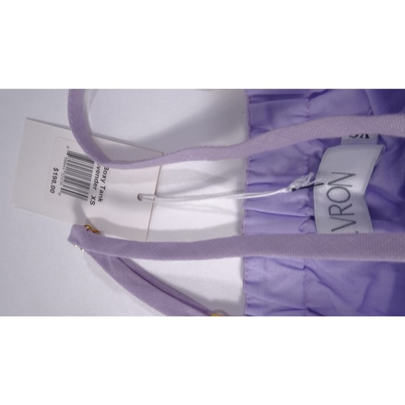 Hevron Women's Boxy Cropped Spaghetti Strap Top lavender XS L NWT 198 - Picture 9 of 10